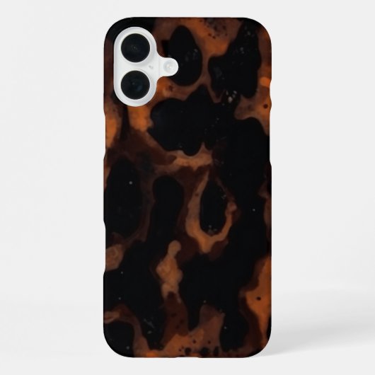 ヒョウ柄タイマイ模様 シームレス iPhoneケース (裏面)