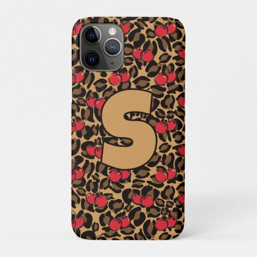 ヒョウ柄チェリー 名入れギフト Case-Mate iPhoneケース (裏)