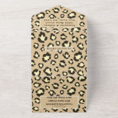 ヒョウ柄チータブラウンサファリ結婚動物 オールインワン招待状 (外側)