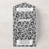 ヒョウ柄チーターグレーサファリ結婚アニマル オールインワン招待状 (外側)