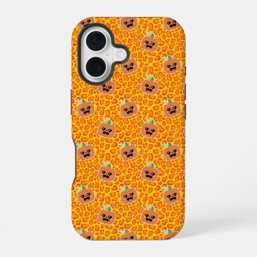 ヒョウ柄ハロウィンパターン iPhone 16ケース (裏面)