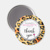 ヒョウ柄パターン独身最後の夜ありがとう マグネット (正面/裏面)