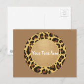 ヒョウ柄パターン サークル ファッション ビューティー ポストカード (正面/裏面)