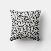 ヒョウ柄パターン ジャングル 黒 白 クッション (裏面)