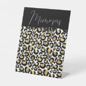 ヒョウ柄パーティーテーブルサイン 台座サイン (正面)