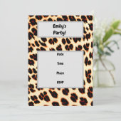 ヒョウ柄パーティー招待状 招待状 (スタンド正面)