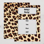 ヒョウ柄パーティー招待状 招待状 (正面/裏面)