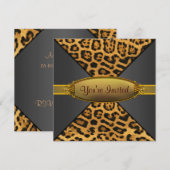 ヒョウ柄パーティー 招待状 (正面/裏面)
