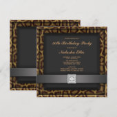 ヒョウ柄パーティー 誕生日パーティー 招待状 (正面/裏面)