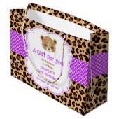ヒョウ柄パープルクローバーありがとう ラージペーパーバッグ (裏面アングル)