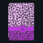 ヒョウ柄パープルブラックモノグラムipadカバー iPad miniカバー<br><div class="desc">明るい紫ユニークと対照的な黒い色合いのヒョウ柄のプリントスタイルモノグラムケース。女の子やおしゃれな女10代の性のための完璧な贈り物。このアイテムを好みのイニシャルでカスタマイズする。次の例読: R.このオリジナルケースはSarah Trettによって設計されている。</div>
