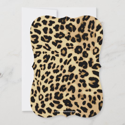 ヒョウ柄パープルボウ甘い16誕生日 招待状 (裏面)