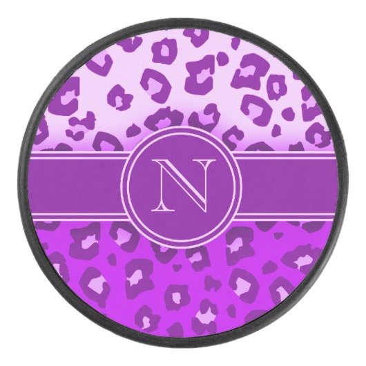 ヒョウ柄パープルモノグラム アイスホッケーパック (正面)
