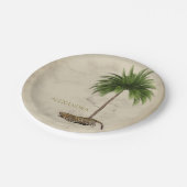 ヒョウ柄パームエレガントパーソナル ペーパープレート (アングル)