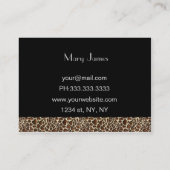 ヒョウ柄ピンクのソファトレンディーインテリア 名刺 (裏面)