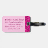 ヒョウ柄ピンクのモノグラムの荷物タグ ラゲッジタグ (裏面横)