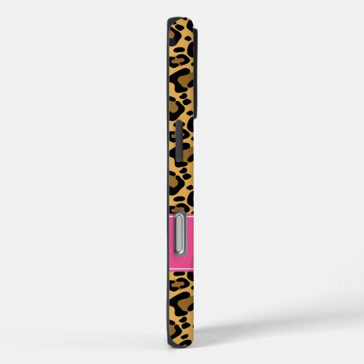 ヒョウ柄ピンクパーソナライズされた Case-Mate iPhoneケース (裏面 / 右)