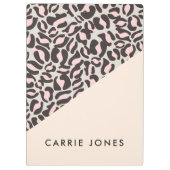 ヒョウ柄ピンクピーチ金ゴールド事業エレガント クリップボード (裏面)