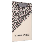 ヒョウ柄ピンクピーチ金ゴールド事業エレガント クリップボード (右)