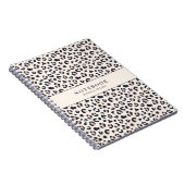 ヒョウ柄ピンク名前をカスタムする ノートブック (右側)