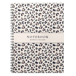 ヒョウ柄ピンク名前をカスタムする ノートブック