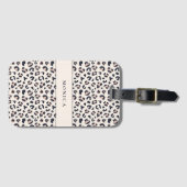 ヒョウ柄ピンク名前をカスタムする ラゲッジタグ (正面横)