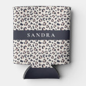 ヒョウ柄ピンク名前をカスタムする 缶クーラー (正面)