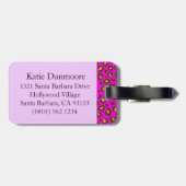 ヒョウ柄ピンク茶色のモノグラム荷物タグ ラゲッジタグ (裏面横)