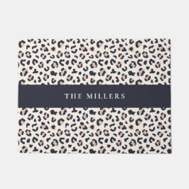 ヒョウ柄ピンク ドアマット