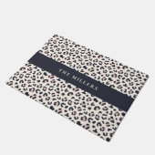 ヒョウ柄ピンク ドアマット (アングル)