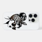ヒョウ柄ファッションガールiPhoneケース iPhoneケース (裏面横)