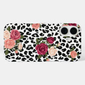 ヒョウ柄フラワースマホケース 薔薇 Case-Mate iPhoneケース (裏面 (横))