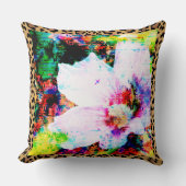 ヒョウ柄フラワーパッチ装飾用クッション クッション (正面)