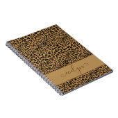 ヒョウ柄ブラウンとブラックパーソナライズされた ノートブック (右側)