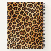 ヒョウ柄ブラウンゴールドフォイルストライプ名 ノートブック (裏面)