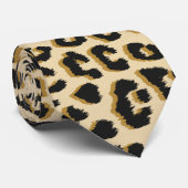 ヒョウ柄ブラウン ネクタイ (ロール)
