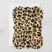 ヒョウ柄ブラックとホットピンクボウ誕生日パーティー 招待状 (裏面)