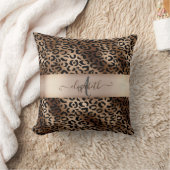 ヒョウ柄ブラックブロンズモノグラム クッション (ブランケット)