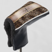 ヒョウ柄ブラックブロンズモノグラム ゴルフヘッドカバー (3/4 正面)