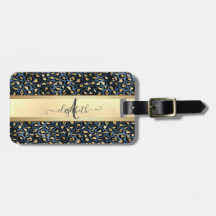 ヒョウ柄ブラックブロンズモノグラム