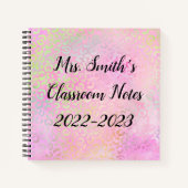 ヒョウ柄プリント新学期モノグラムノートブック ノートブック (正面)