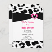 ヒョウ柄ベビーシャワー招待状 招待状 (正面/裏面)