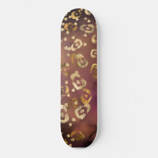 ヒョウ柄ペイントシリーズ デザイン7 スケートボード (正面)