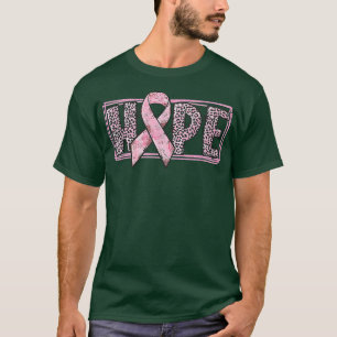 ヒョウ柄ホープ乳癌ピンクリボン Tシャツ