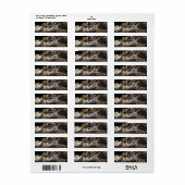 ヒョウ柄マスク＆パールパーティー招待状 ラベル (フルシート)