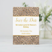 ヒョウ柄メタリックスポット返信カード 出欠カード (スタンド正面)