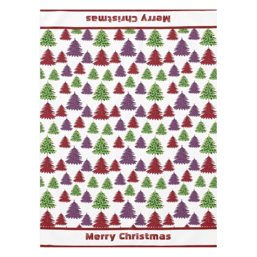 ヒョウ柄メリーカラフルクリスマス テーブルクロス (正面)