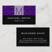 ヒョウ柄モダンブラックモノグラム#24 名刺 (正面/裏面)