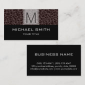 ヒョウ柄モダンブラックモノグラム#5 名刺 (正面/裏面)