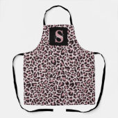ヒョウ柄モノグラムトレンディーバラ金ゴールドエプロン エプロン (正面)